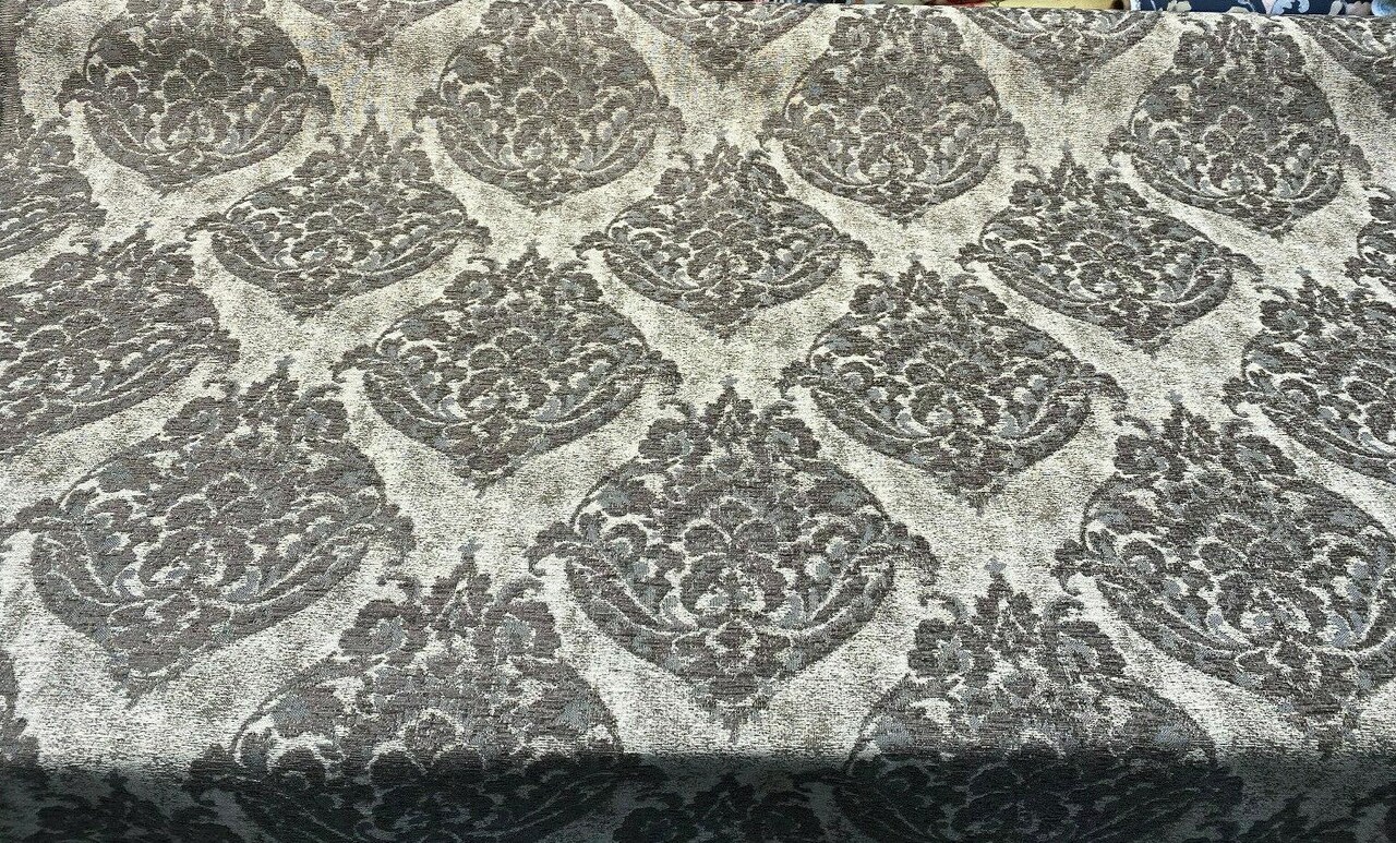 1 Yard Burano Mushroom Taupe Chenille Upholstery Fabric 62% Polyester 35% Poly Chenille 3% Cotton 58 Inch Width